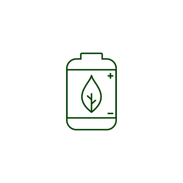 电池叶生态自然图标矢量插图图片下载