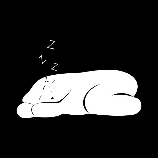 幽灵可爱的平面图标。黑色背景上的白色剪影。矢量插图。图片下载