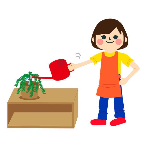 做家务的女孩。图片下载