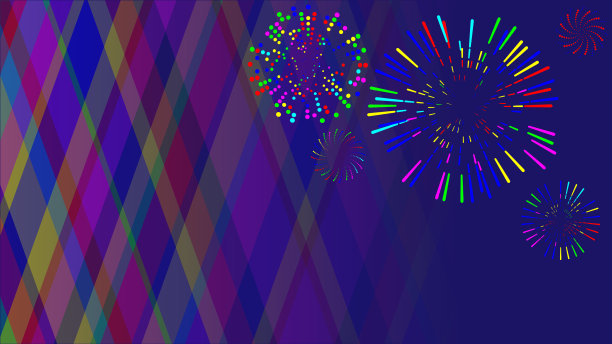 烟花五彩缤纷，形状各异图片下载