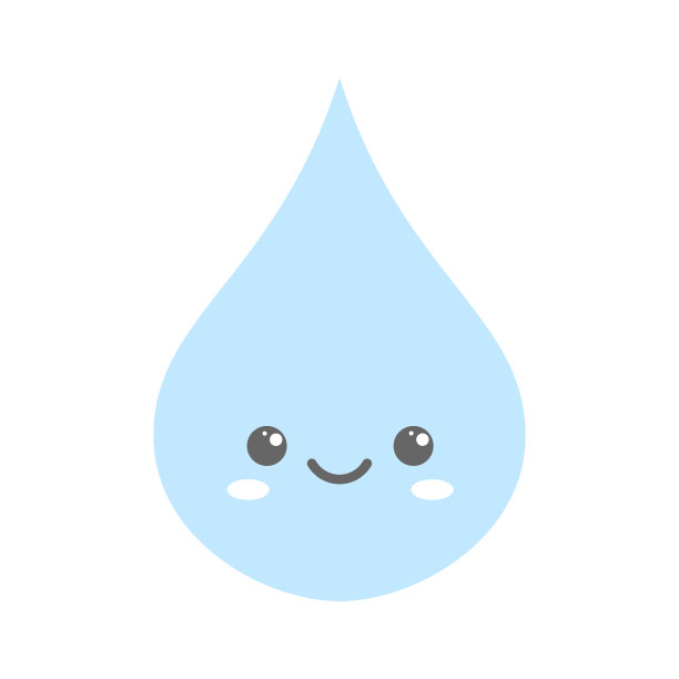 水滴是微笑的。可爱的卡通人物。卡哇伊图。矢量图图片下载
