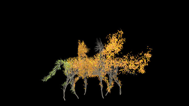 树长得像马。环保的概念。图片下载
