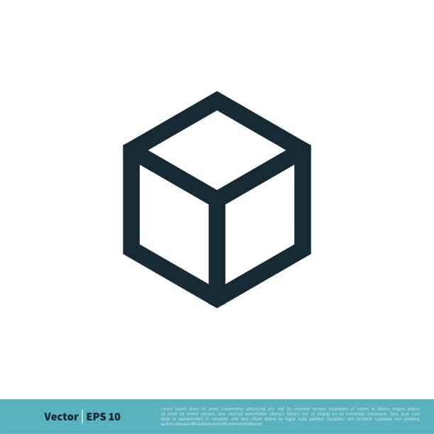 六边形盒子线艺术图标矢量标志模板插图设计。向量EPS 10。图片下载