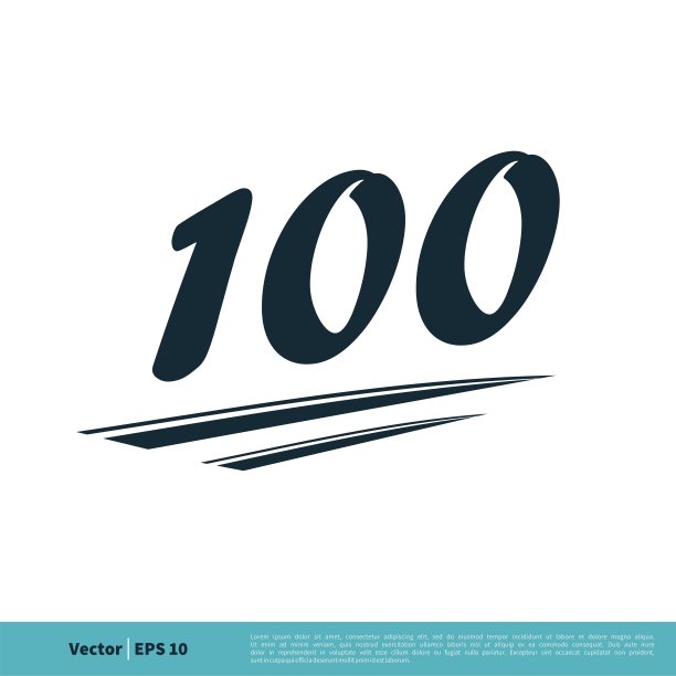 100数字图标矢量标志模板插图设计。向量EPS 10。图片下载