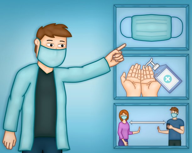 医生指导，报告冠状病毒图片下载