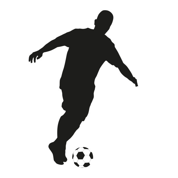 足球运动员剪影。年轻的男孩图片下载
