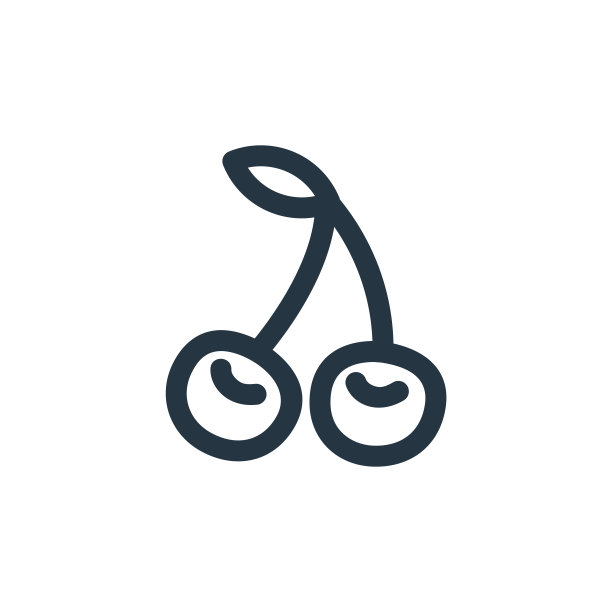 樱桃矢量图标。樱桃可编辑的中风。樱桃线性符号，用于网络和移动应用程序，标志，印刷媒体。细线说明。矢量孤立轮廓绘制。图片下载