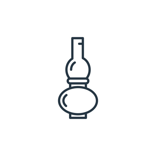 油灯矢量图标。油灯可编辑的笔触。油灯线性符号用于网页和移动应用程序，标志，印刷媒体。细线说明。矢量孤立轮廓绘制。图片下载