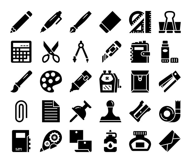 文具字形矢量图标图片下载