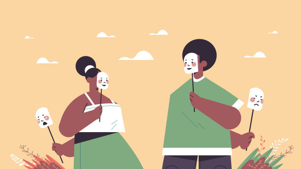 男人掩饰自己的情感，女人伪装自己的感情，精神错乱，改变自然的人格观念图片下载