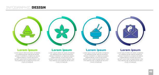 把寿司放在砧板上，荷花，米饭放在碗里，配上筷子和阴阳和信封。业务信息模板。向量图片下载