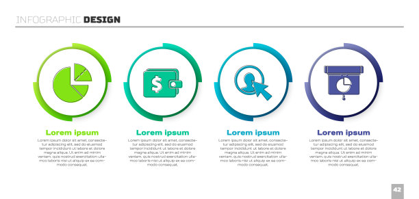 设置饼图信息图，钱包与美元，用户的人在西装和图形，图表，图表，信息图。业务信息模板。向量图片下载