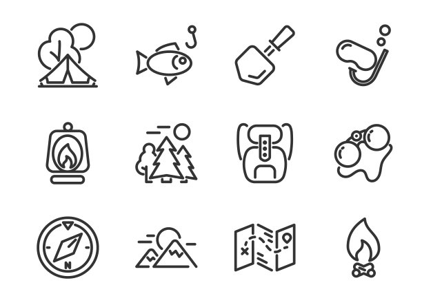 旅游和户外活动系列图标图片下载