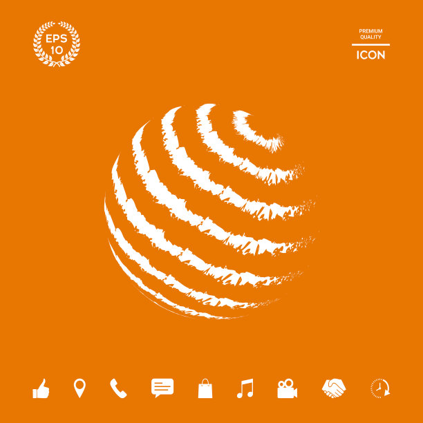 地球logo设计 - 纹理条纹图案图片下载