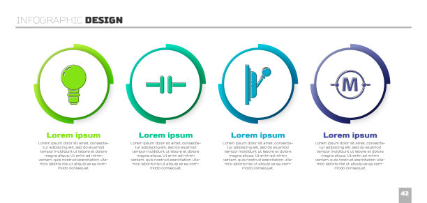 设置电灯泡的概念，电路方案，电气面板和电路方案。业务信息模板。向量图片下载