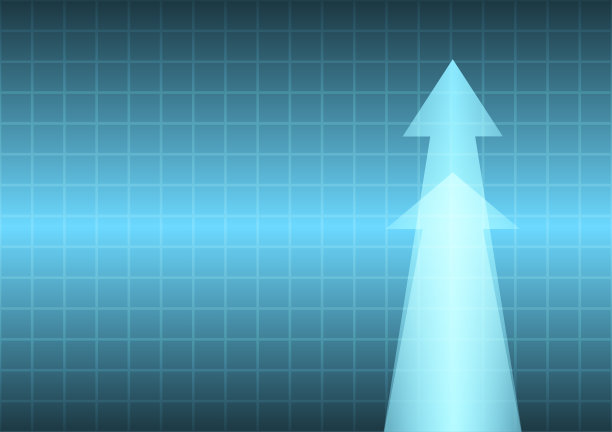 抽象箭头向上的屏幕浅蓝色的多边形网墙背景。技术闪光纹理插画平面设计在现代。图片下载