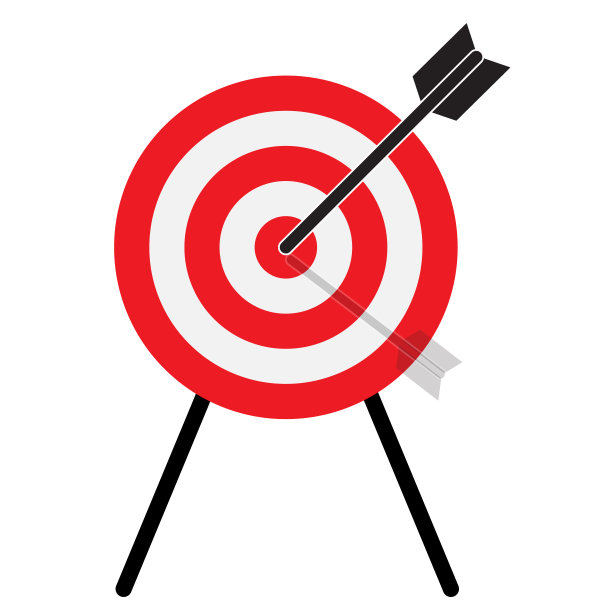 目标箭头战略研究图标。有箭头标志的目标。标志为实现目标的象征。图片下载