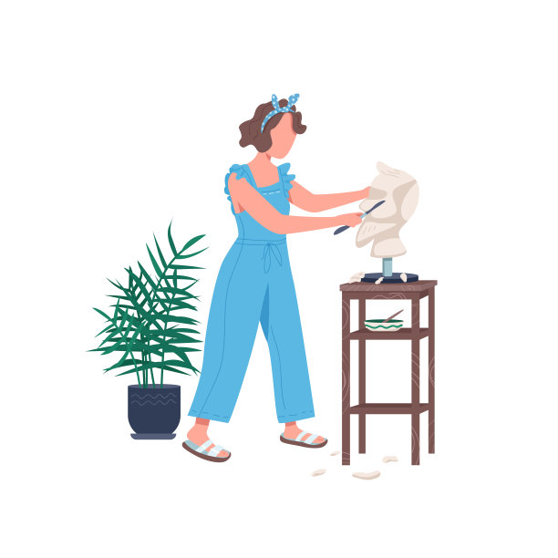 雕刻平面颜色矢量无面字符图片下载