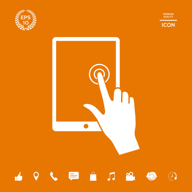 触摸屏平板电脑与点击手图形图片下载