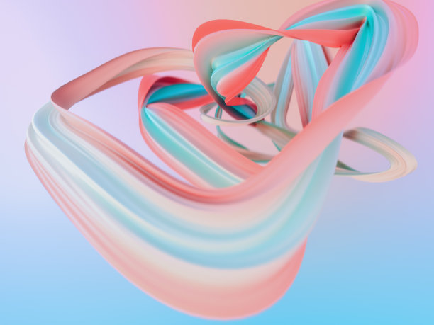 抽象三维渲染流动色布背景图片下载