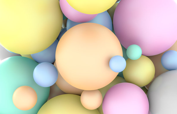 抽象几何三维艺术背景与蜡笔球。图片下载