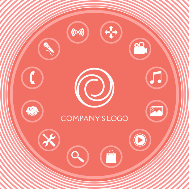 标志型-两个螺旋圆形-一个花蕾图片下载