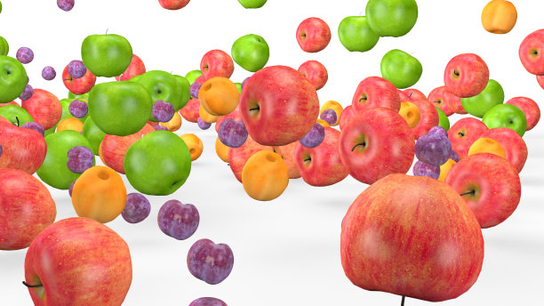水果混合，动画水果运动，3D动画。图片下载