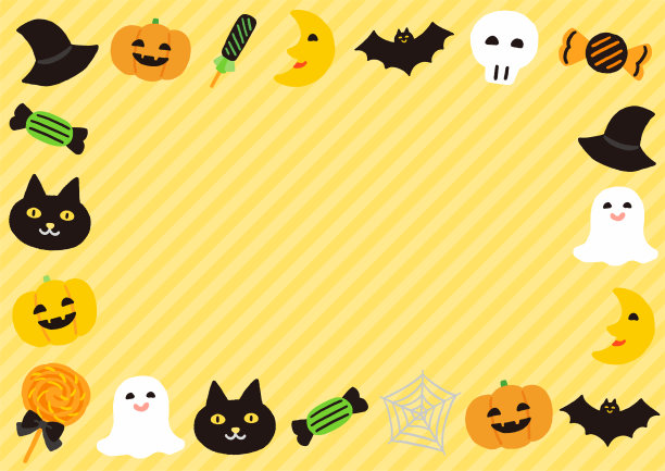 万圣节广场框架条纹背景图片下载