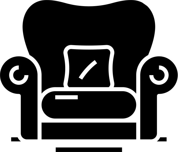 扶手椅黑色图标概念图片下载