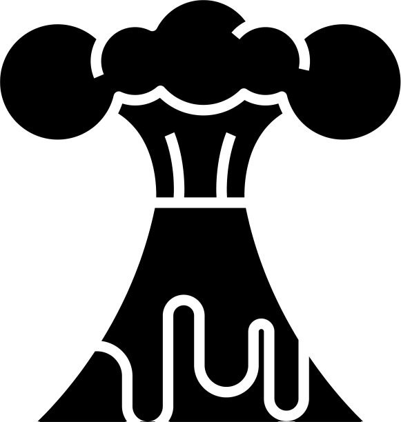 活火山黑色图标概念图片下载