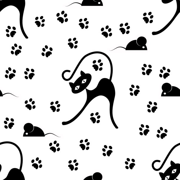 无缝背景与图片一只猫和图片下载