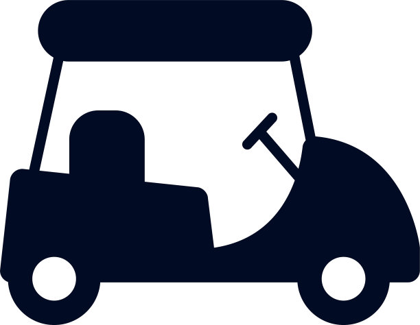 孤立的高尔夫车车辆剪影风格图标图片下载