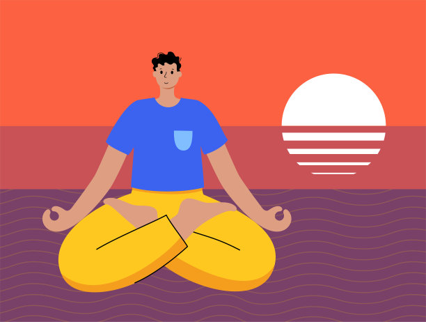 瑜伽平面矢量插图。健康的生活方式图片下载