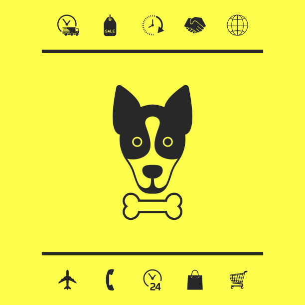 狗与骨标志标志保护标志图标图片下载