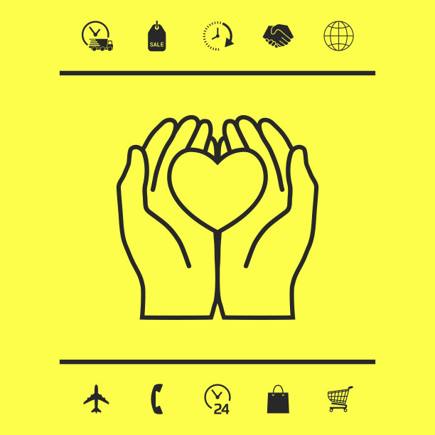 手握心脏保护图标图形图片下载