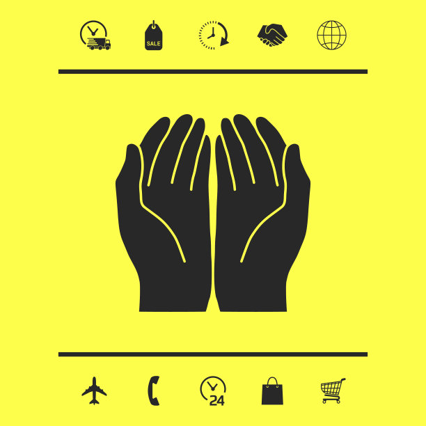 张开双手图标图形元素为您的设计图片下载