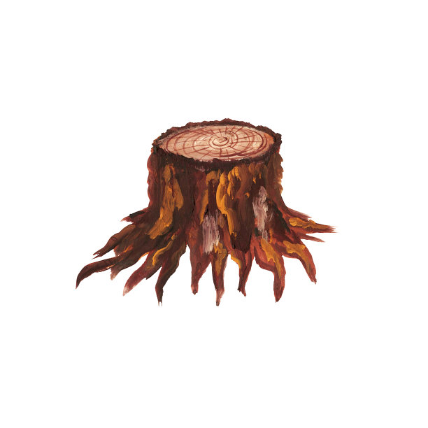 白色背景上的棕色树桩图片下载
