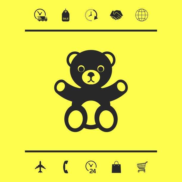 泰迪熊图标图形元素为您的设计图片下载