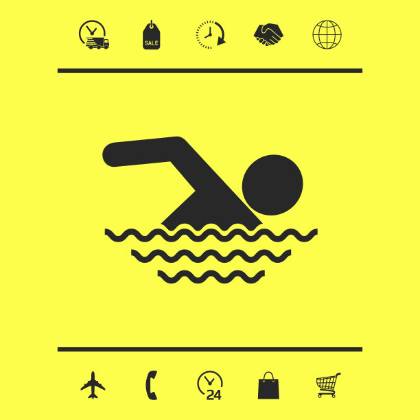 游泳图标符号图形元素为您的设计图片下载