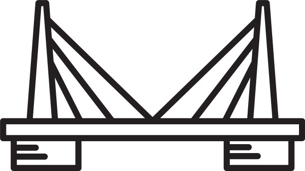 桥线图标模板黑色可编辑图片下载