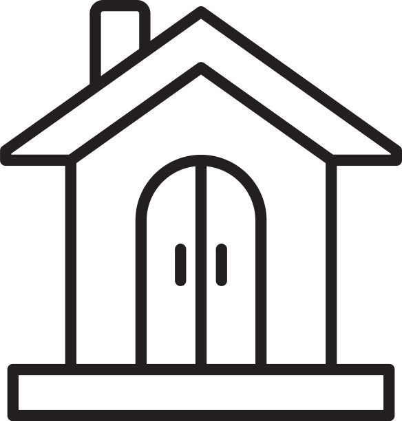 拼贴房子图标模板黑色可编辑图片下载