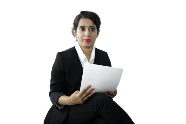 有文件的商务女性图片下载