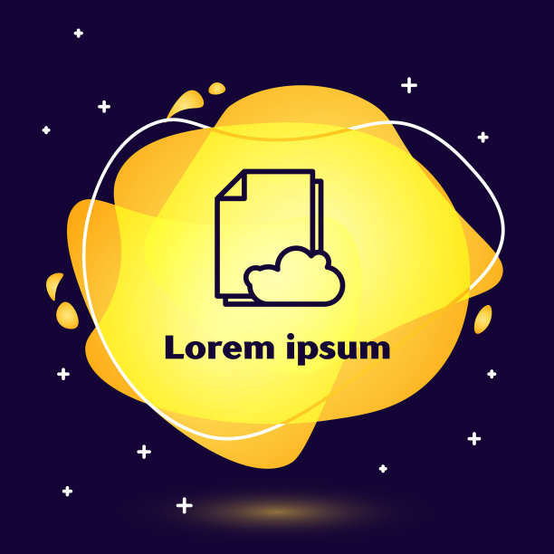 黑线云存储文本文档图标图片下载