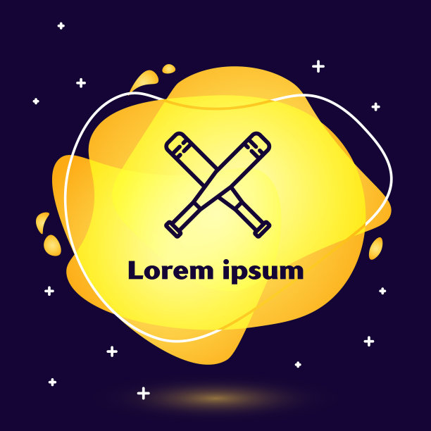 黑线越过棒球棒图标孤立上图片下载