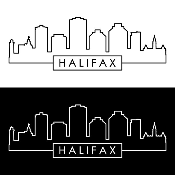 哈利法克斯天际线风格的可编辑文件图片下载