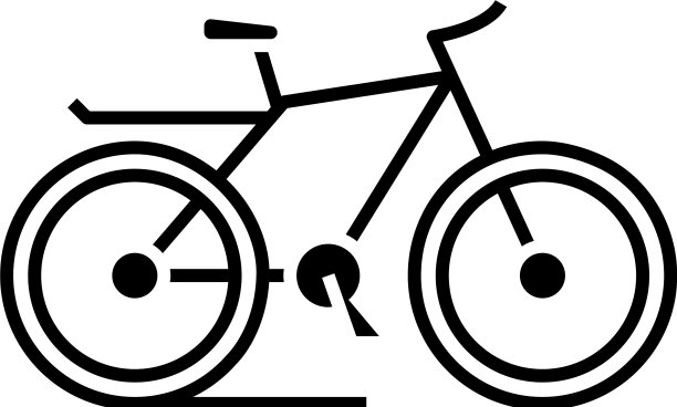 自行车黑色图标平面概念图片下载