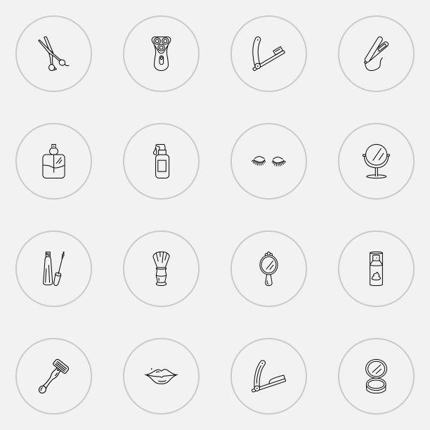 沙龙图标系列风格设置与造型铁图片下载