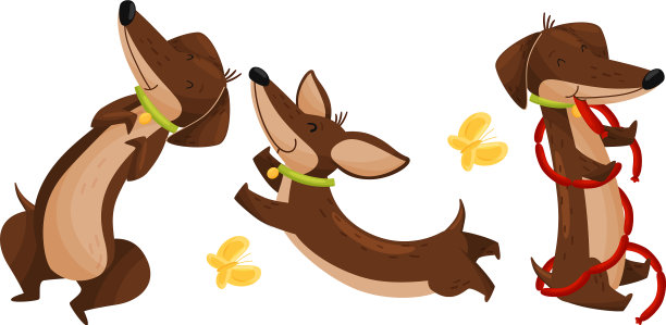 卡通短腿腊肠人物长图片下载