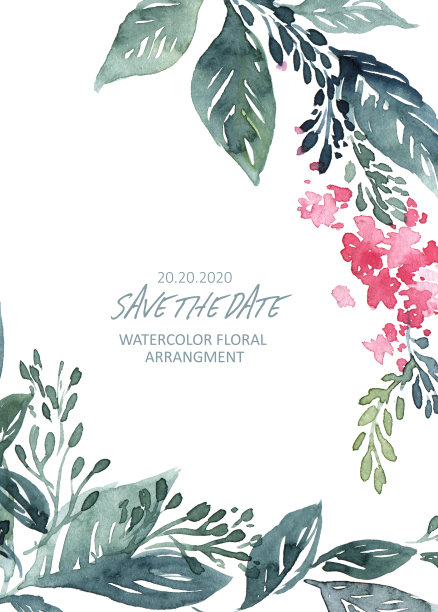 水彩鲜花贺卡图片下载