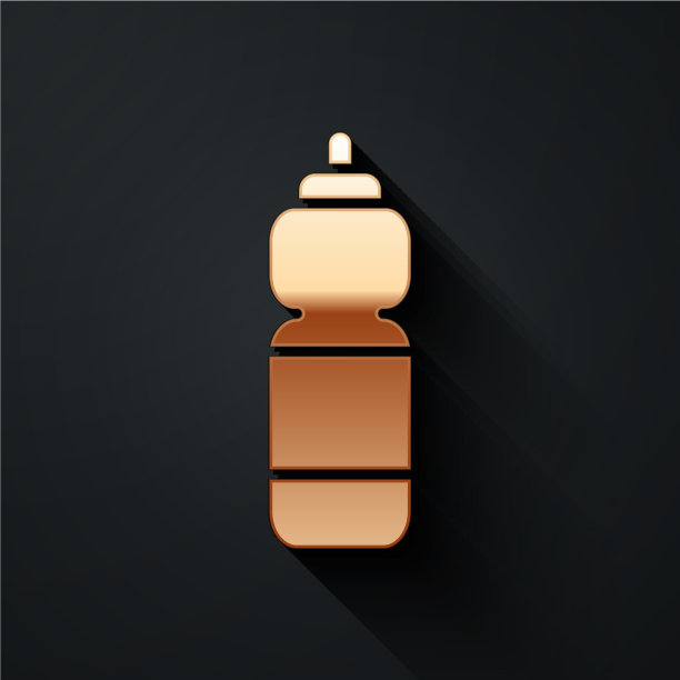 金色健身摇床图标孤立在黑色图片下载